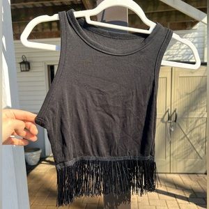 Black Fringe Top